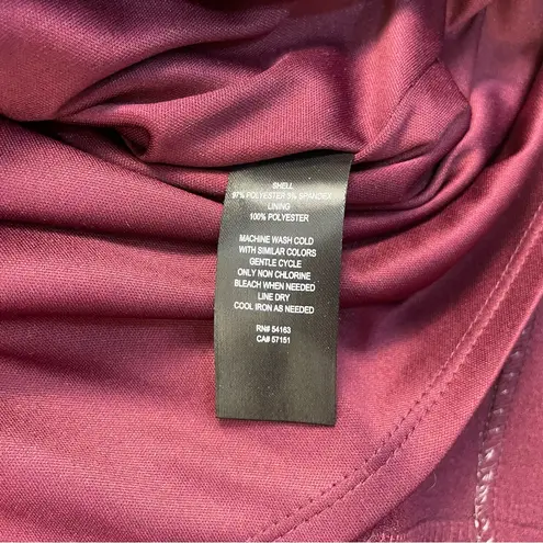 Jessica Howard Burgundy Wine Bell Sleeve Sheath Velvet Bow Mini Dress size 6P