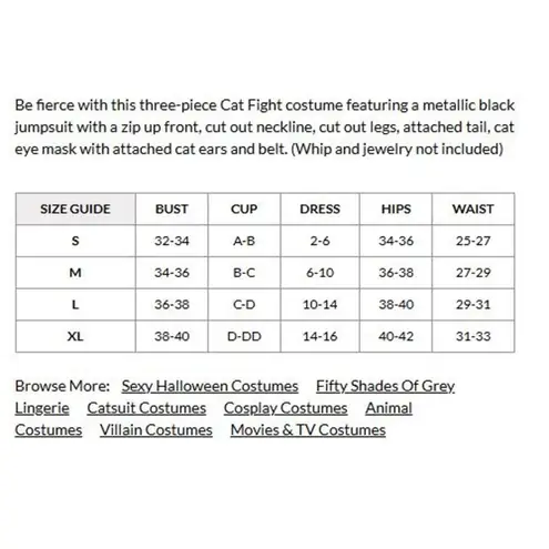 Dreamgirl Catwoman Costume Size Medium