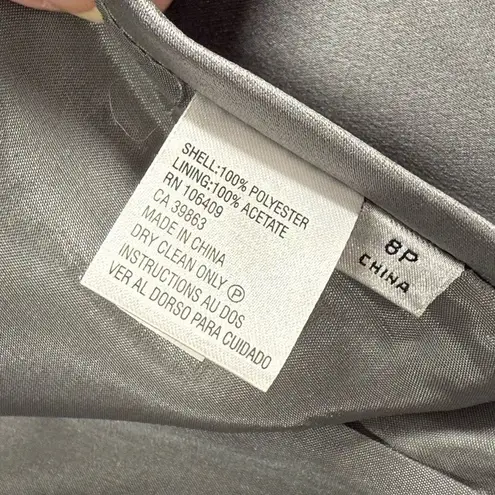 Tahari Arthur S Levine Metallic Silver Skirt Suit Set Size 8 Petite