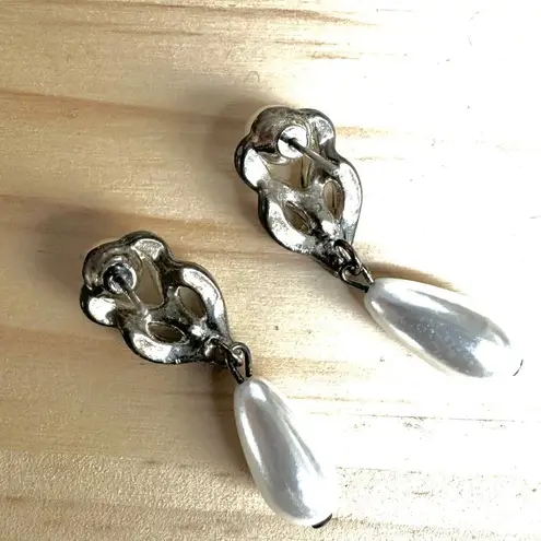 Mariell Faux Pearl & Rhinestone Drop Earrings