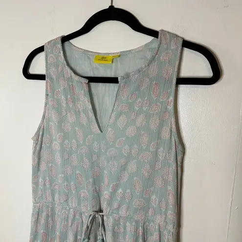 Roberta Roller Rabbit Roller Rabbit Seafoam Sleeveless Tie Waist Seashell Floral Maxi Dress XS