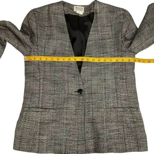 Barclay Square Women's Sz 10 Plaid Flecked Wool Silk Blazer Jacket Career Office Gray