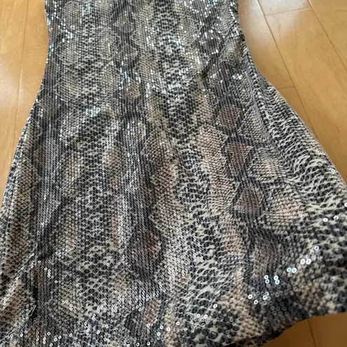 Princess Polly  Sinai strapless snake print sequin mini dress