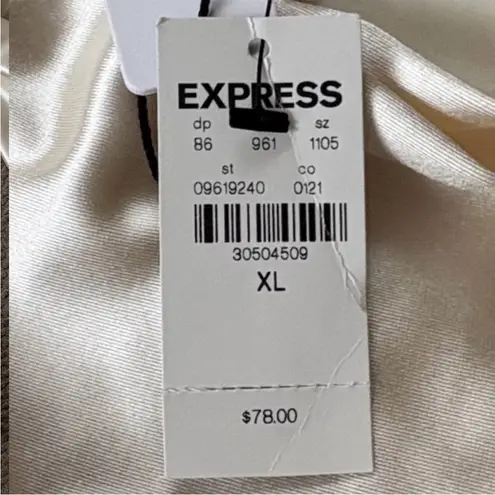 EXPRESS NWT  Ivory Satin Draped
Shoulder Top Size XL Retail $79.00