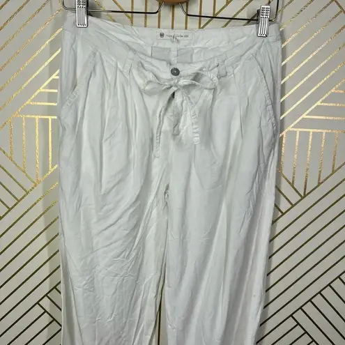 House of Harlow 1960 White Cropped Drawstring Pants Size US Small