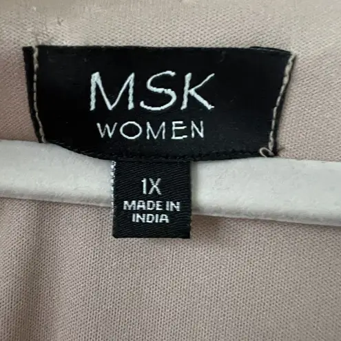 Womens midi Dress blush Pink 1X flutter sleeves MSK