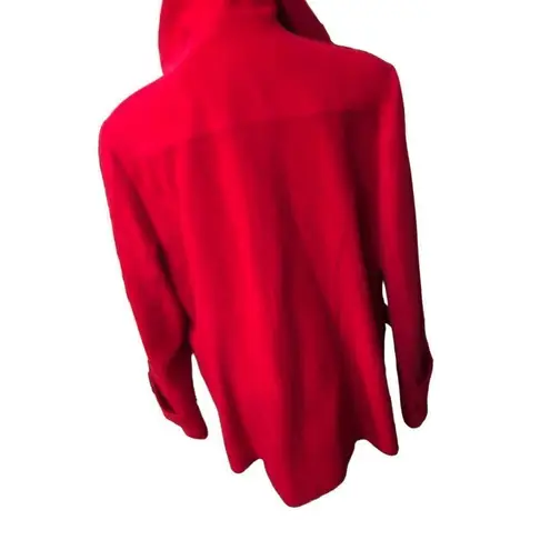 Preston & York red hooded pure wool front zip coat. Size 16
