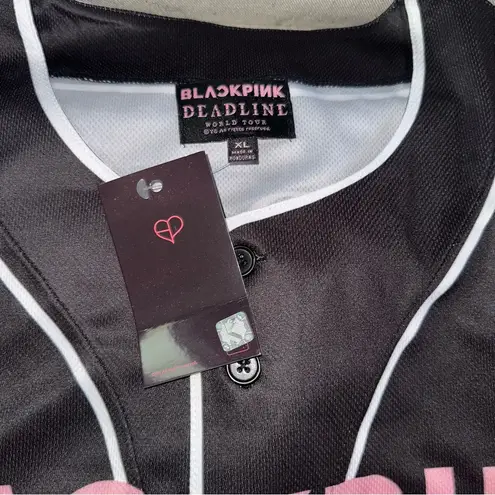 BLACKPINK 16 OFFICIAL DEADLINE TOUR Baseball Jersey NEW size XL w sticker Pack Black