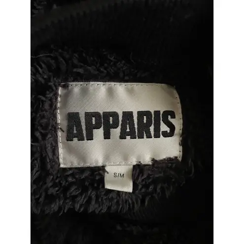 Apparis Harlow Fleece Cropped Crewneck Sweatshirt in Black Size Small/Medium