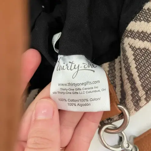 EUC | Thirty One retro hobo style cotton tapestry crossbody hand bag purse Brown