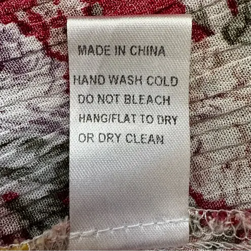 Oddi Boho Mixed Floral Button Down Handkerchief Midi Dress, Sz Small