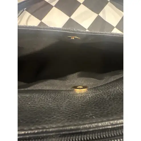 Etienne Aigner Black Leather Tote Bag Gold VTG purse Shoulder Bag Top Handle