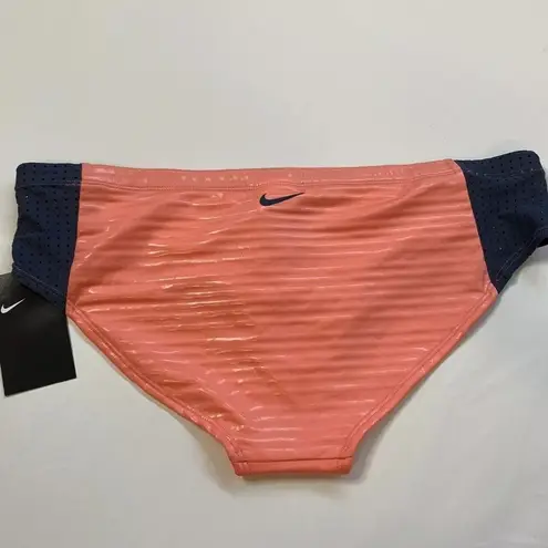 Nike  Tonal Stripe Hipster Bikini Bottoms Coral M