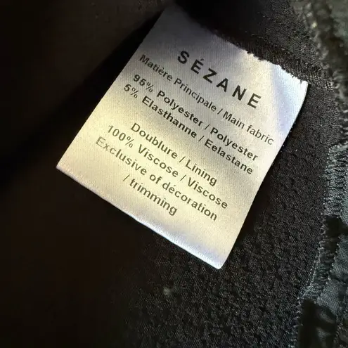 Sézane Amanda Black Blouse Short Sleeve Size 36 (US 4)