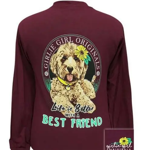 Simply Southern  Women's Large Red Floral Long Sleeve T-Shirt Best Friend Woman‎