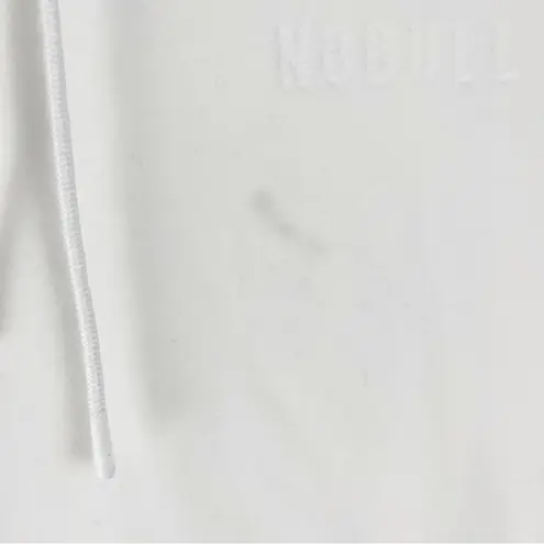 Nobull Cream Zipper Pockets Sleeveless Drawstring Hoodie Sweatshirt, Size Large