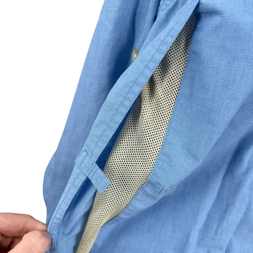 ExOfficio Blue Long Sleeve Button Up Shirt Travel Outdoors Womens Medium