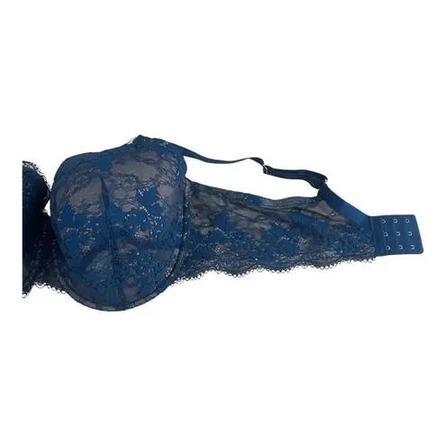 Third Love Turquoise Floral Lace Underwired Bra Size 42F Lightly Lined Lingerie Green