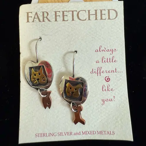 Raining Cats & Dogs Silver Earrings NWT