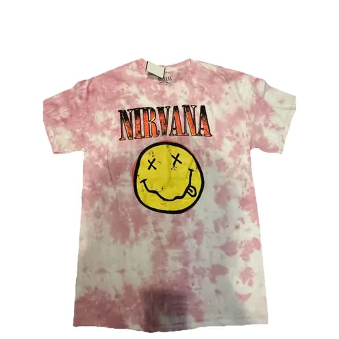 Nirvana Pink Tie Dye T Shirt Medium NEW