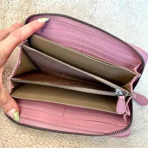 Bottega Veneta Nappa Intrecciato Pink Zippy Long Wallet