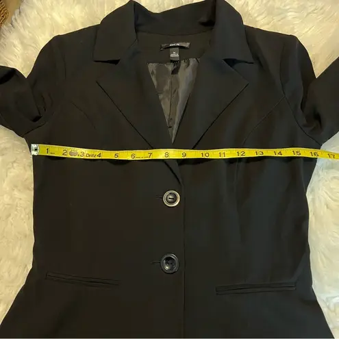 BCX Black 2 Button Blazer Suit Jacket Juniors Size Medium Fitted Casual Business
