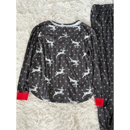 secret treasures Secret Treasures Christmas Reindeer Pajama Set Sleepwear Gray Red S 4-6