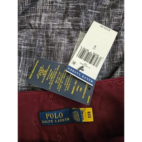 Polo By Ralph Lauren High Rise Retro Burgundy Pants Size 2 NWT Red