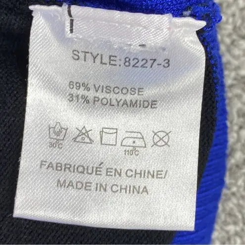 Laura Petites Mandala Print Rhinestone Colorblock Sweater Black Blue XS Size undefined