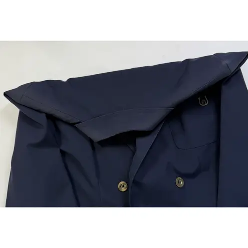 Etienne Aigner Blazer Jacket Women's Sz 10 Navy Blue Double Breasted Old Money