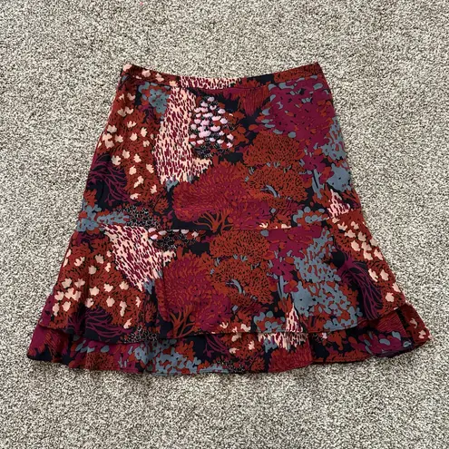 Boden USA Boden orange, purple & blue pattern a-line skirt size 6