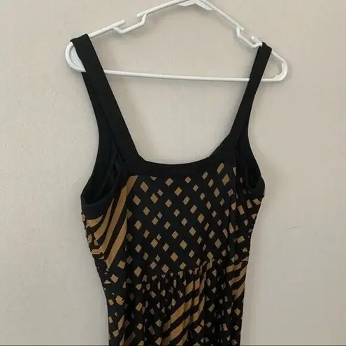 Robbie Bee Signature By Brown Patterned Maxi Dress Slinky Size Medium