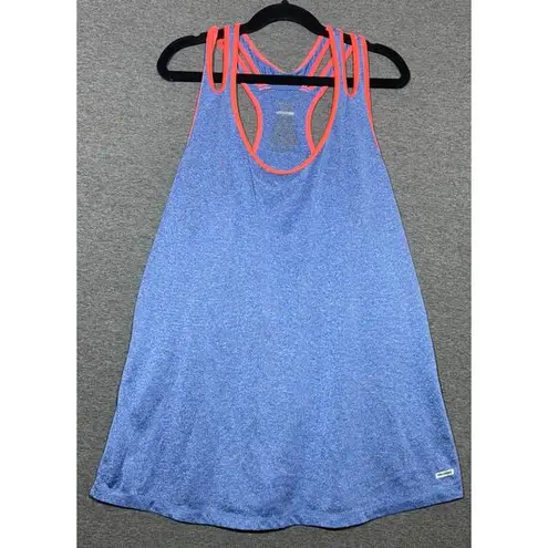 Danskin Now | Women's Fitness Gym Exercise Loose Fit Tank Top | Large Blue