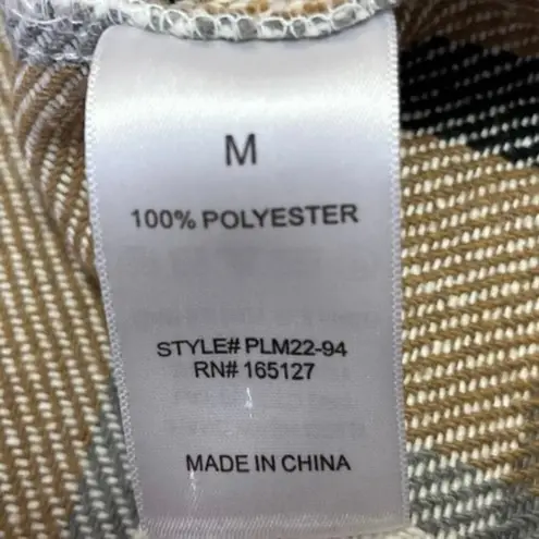 Mi Ami Brown White Plaid Check Flannel Long Sleeve Button Collar Shirt Jacket M Size M