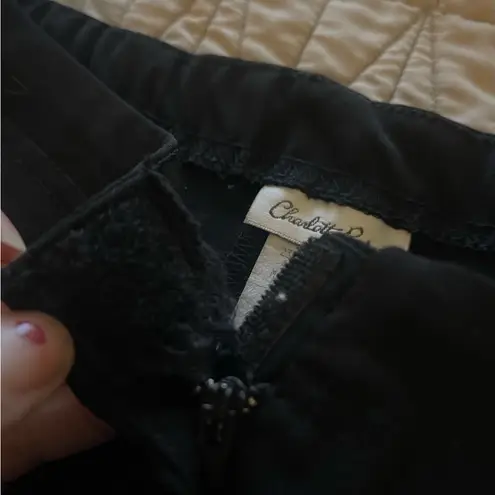 Vintage 90's Charlotte Russel Black Ankle Pants Stretch Juniors Large Y2K Size undefined