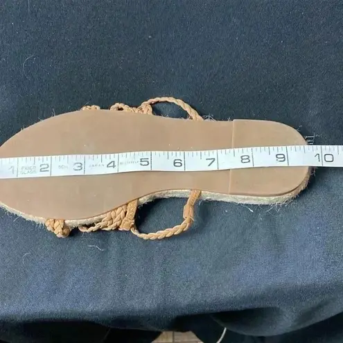 Madewell  WOMENS SIZE 7.5(9.5”) SLIP ON SANDAL BRAIDED STRAP FLAT JUTE HEEL