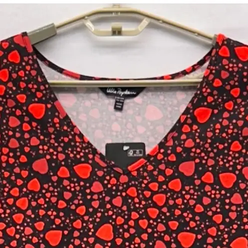 Ulla Popken Womens Tunic Top Size 28/30 Heart Dark Romantic Valentines Oversized Red