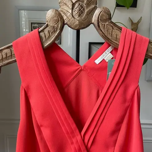 Cooper and Ella NWT  Coral Orange Tank Sleeveless Blouse Shell $128 M