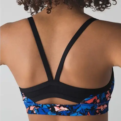 Lululemon  Rise and Run Bra Mini Paint Storm Harbor Blue Multi / Black