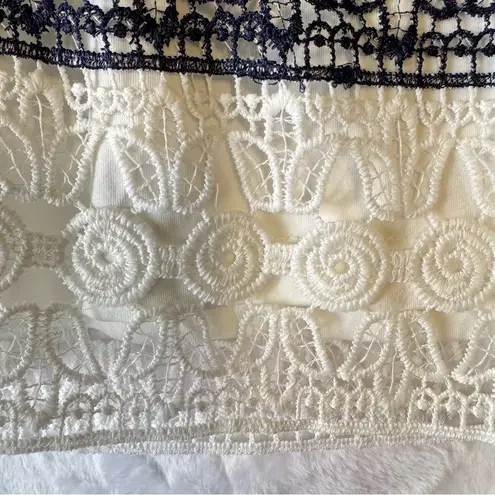 Marineblu Cream Navy Blue Lace Sleeveless Tank Dress ModCloth Summer Wedding NEW