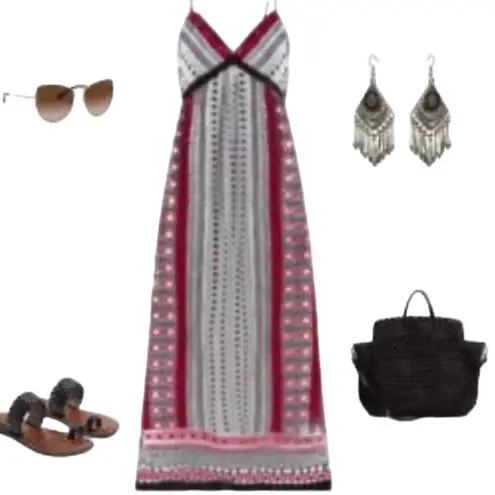 FRANCESCA’S MI AMI ROMANTIC GOTH SLEEVELESS DEEP V NECK BOHO MAXI DRESS XS Black