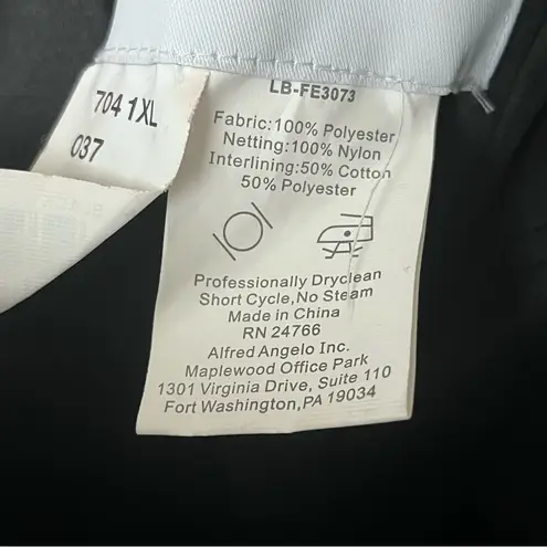 Alfred Angelo 7418 Asymmetric Draped Bridesmaid Dress Black Maxi Floral Gala 4