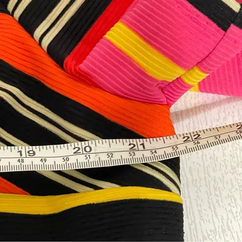 NEW YORK & COMPANY 7TH AVENUE Vibrant Striped Faux Wrap Cropped Shirt Size XXL