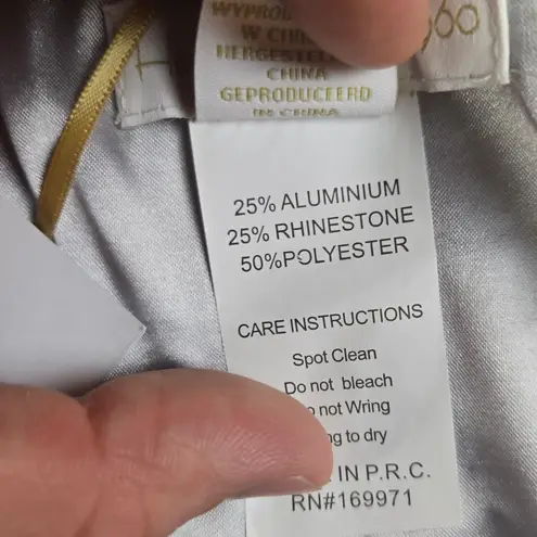 House of Harlow Iridescent Metal Mesh Disco Mini Dress Drape Neck Size Small NWT Silver