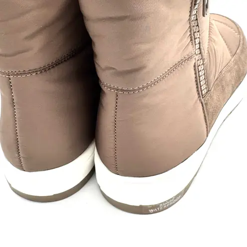 Blondo Waterproof Zip Winter Boots Taupe Suede Nylon Size 10M Snow Streetwear