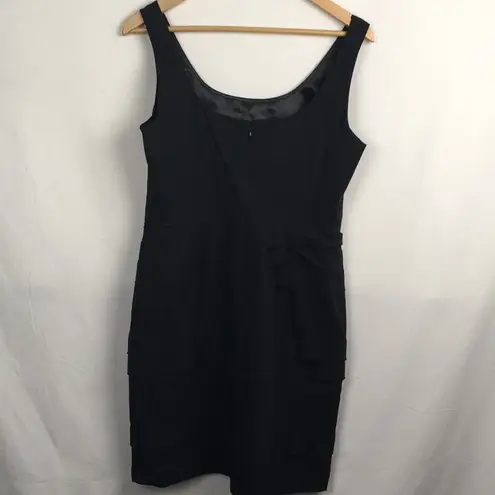 Tahari Black Tiered Ruffle Dress