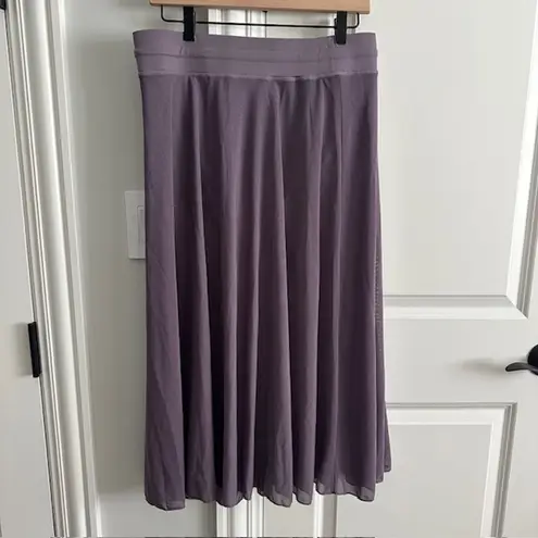 Halara NWT Mesh High Waisted Drawstring Midi Flare Skirt Large Stardust Mauve - Image 7