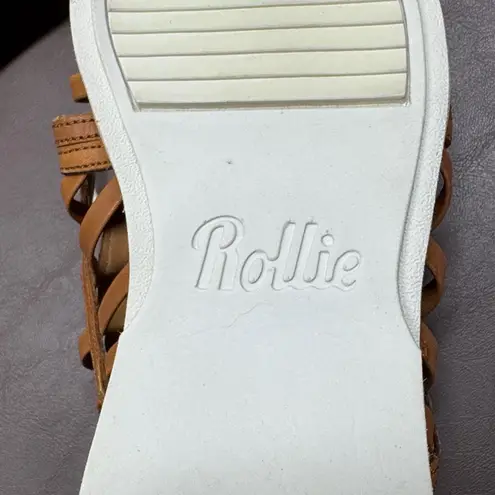 Rollie Nation Tan Leather Derby Cage Lace Up Shoes Size 7