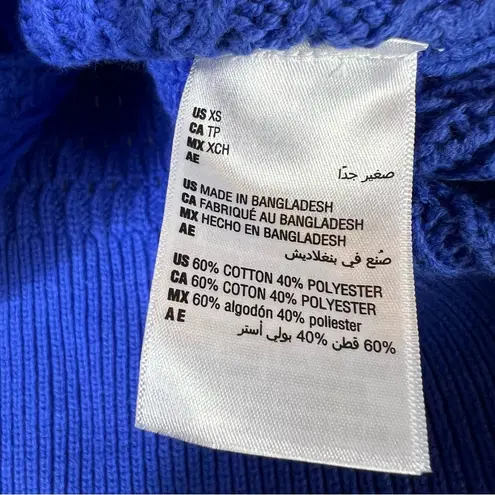 NWT ON 34th Cozy Sweater Womens XS Blue Cable Knit Crewneck Textured Preppy