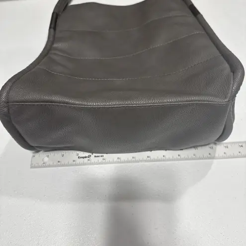 Neiman Marcus Tote Bag Dark Gray Faux Pebbled Vegan Leather Shoulder Purse Large